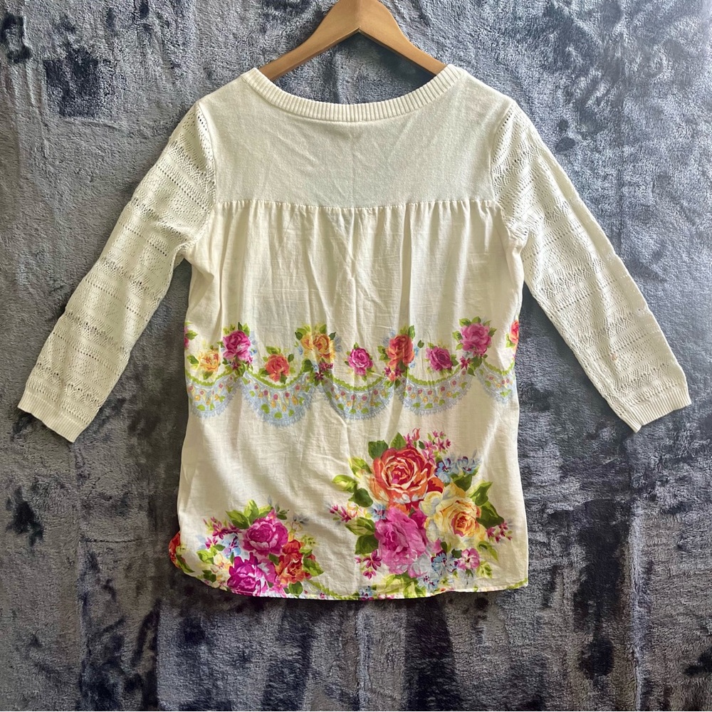 Aratta Silent Journey Button Up Cardigan Sweater W Floral Size Medium - Picture 8 of 10